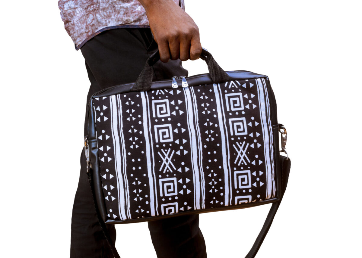 DCC ANKARA LEATHER LAPTOP BAG - Jasmine African Fabric